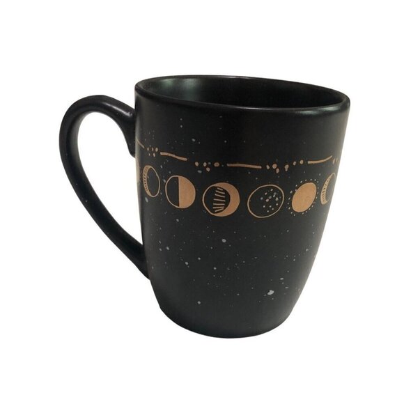 Stay Wild Moon Child Procession of the Moon 12 oz Black Gold Ceramic Mug Coffee - Picture 1 of 7